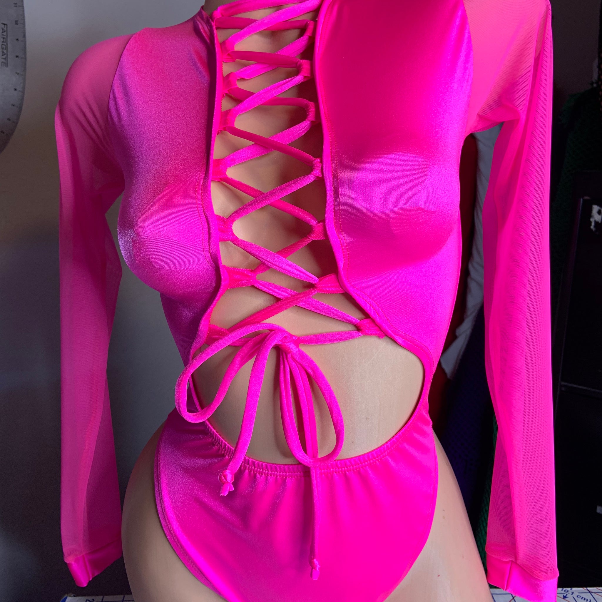 Talk To Me Nice Lace Up Bodysuit