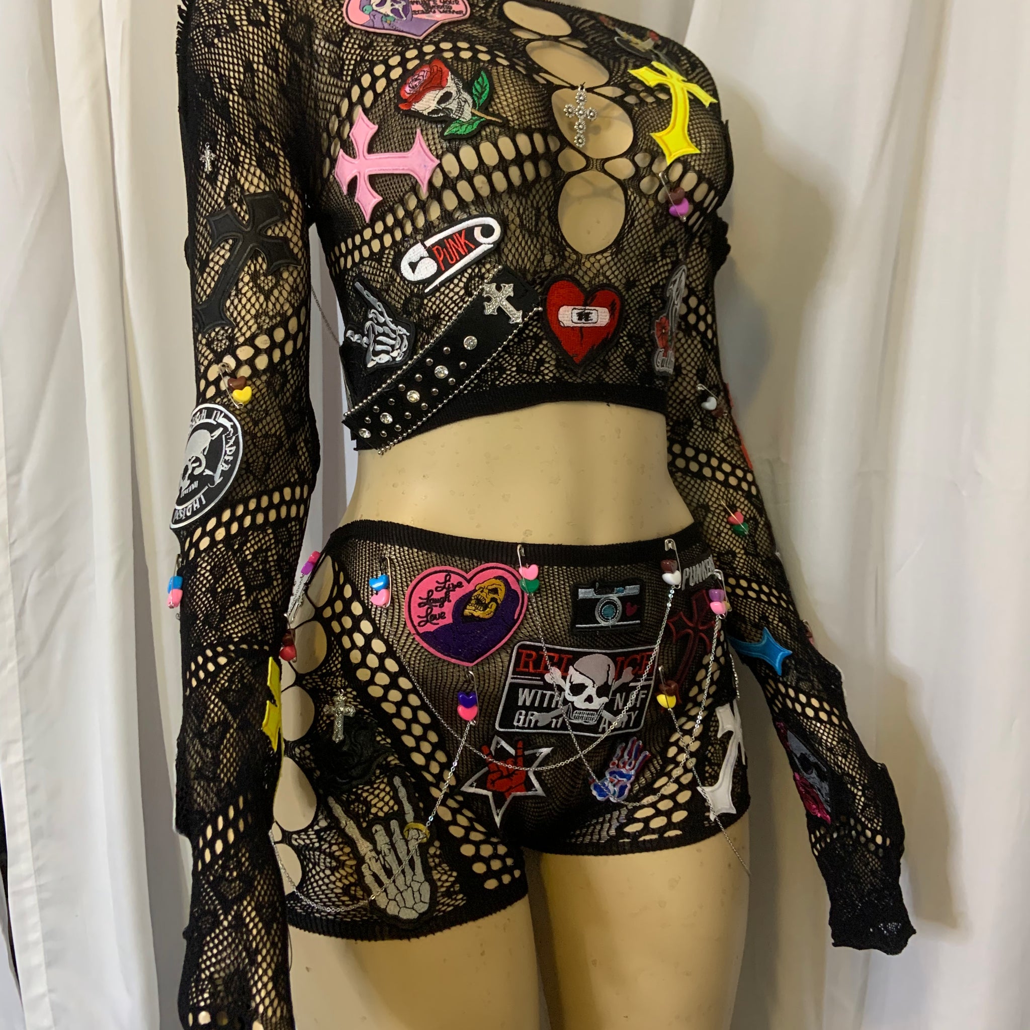 Custom Rockstar Fishnet Set