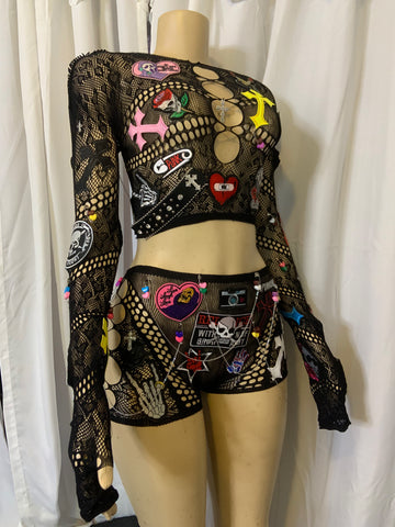 Custom Rockstar Fishnet Set