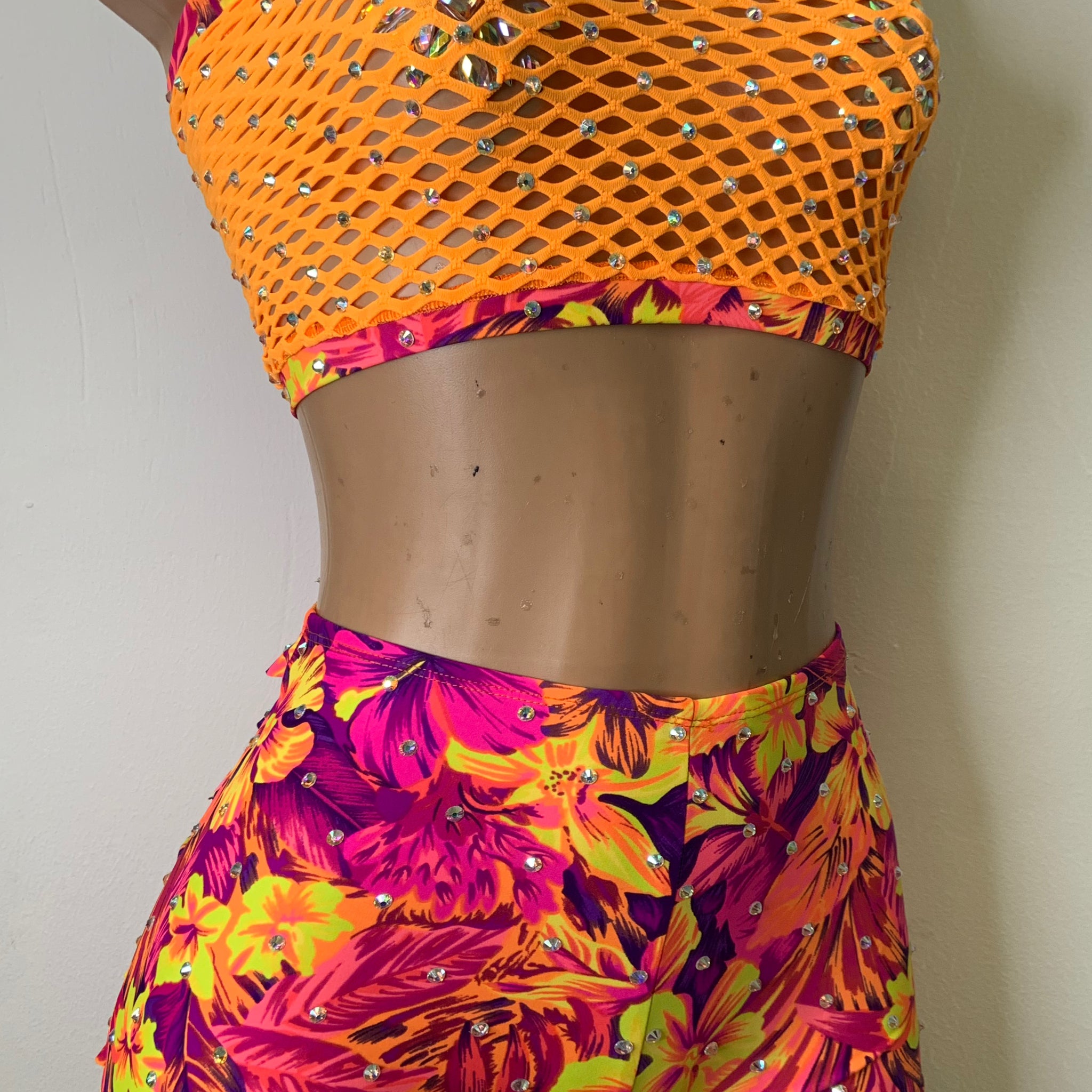 Mamacita Floral Shredded Shorts Set